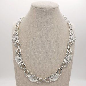 VTG Silver Tone Art Deco Inspired 20" Necklace